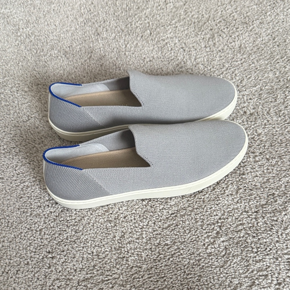 Rothy's women’s Gray with tan stripe Loafers - Picture 3 of 5